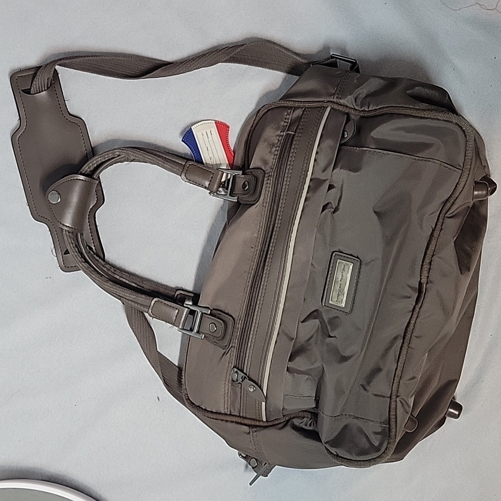Vintage American Tourister carry on bag in taupe brown